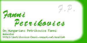 fanni petrikovics business card